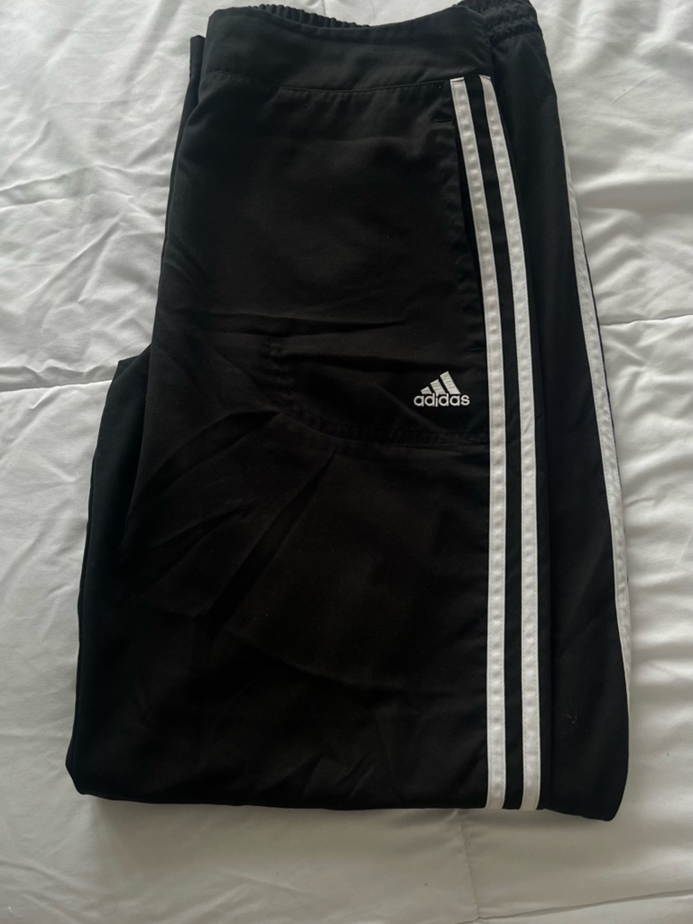 adidas Black Sweatpants with White Side Stripes